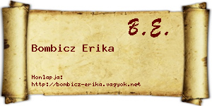 Bombicz Erika névjegykártya